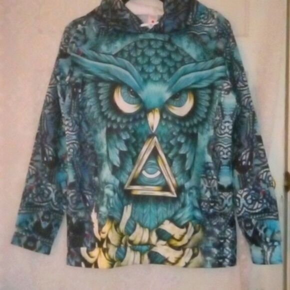 MEN'S OWL HOODIE - Picture 1 of 4